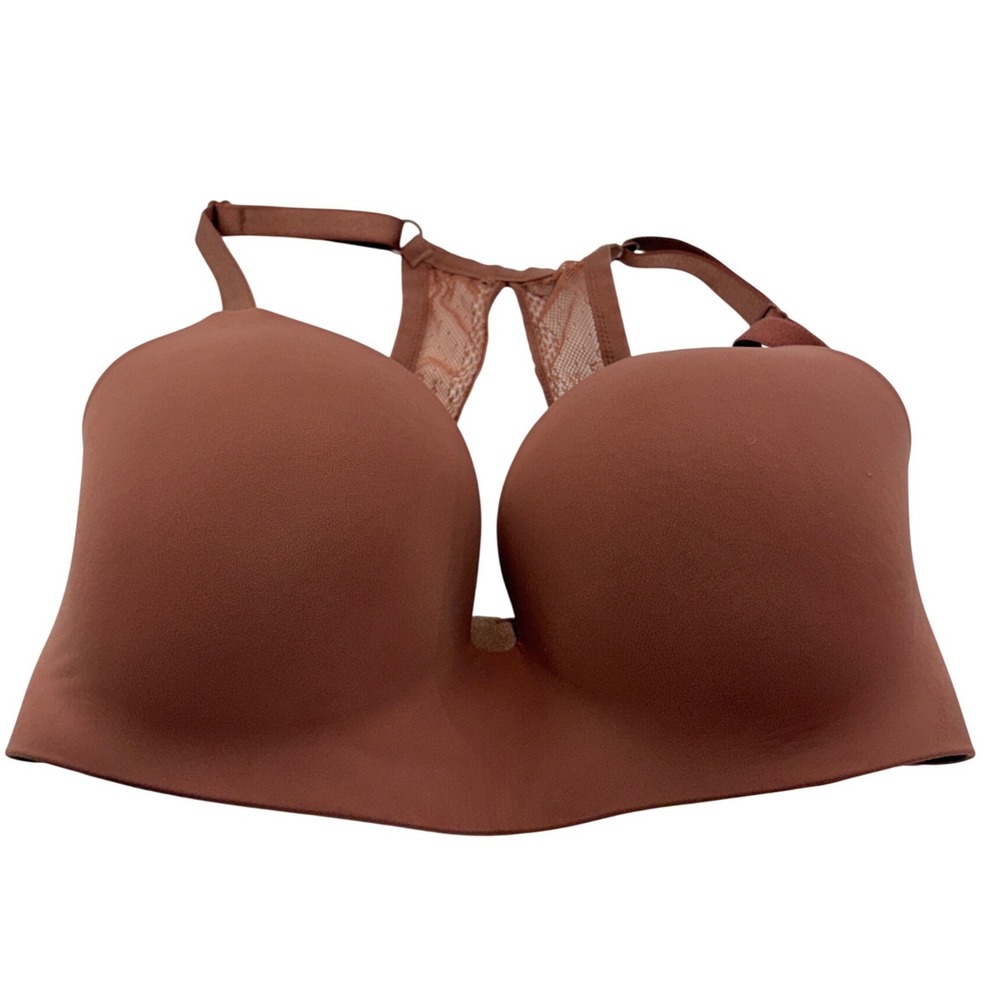 Victoria's Secret Lace Racerback Wireless Bra Terracotta Brown 34DDD F75